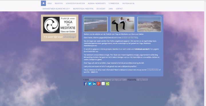 Website Diana van Gelder | Yoga en Meditatie - Site in a Second